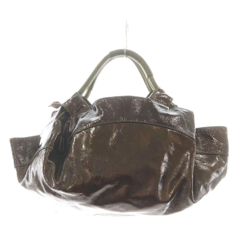 Loewe Anagram Nappa Aire Handbag Leather Enamel Khaki Green Brown - Picture 2 of 9